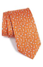 Men's Salvatore Ferragamo Giraffes & Flowers Silk Tie, Size - Orange