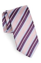 Men's Canali Stripe Silk Tie, Size - Pink