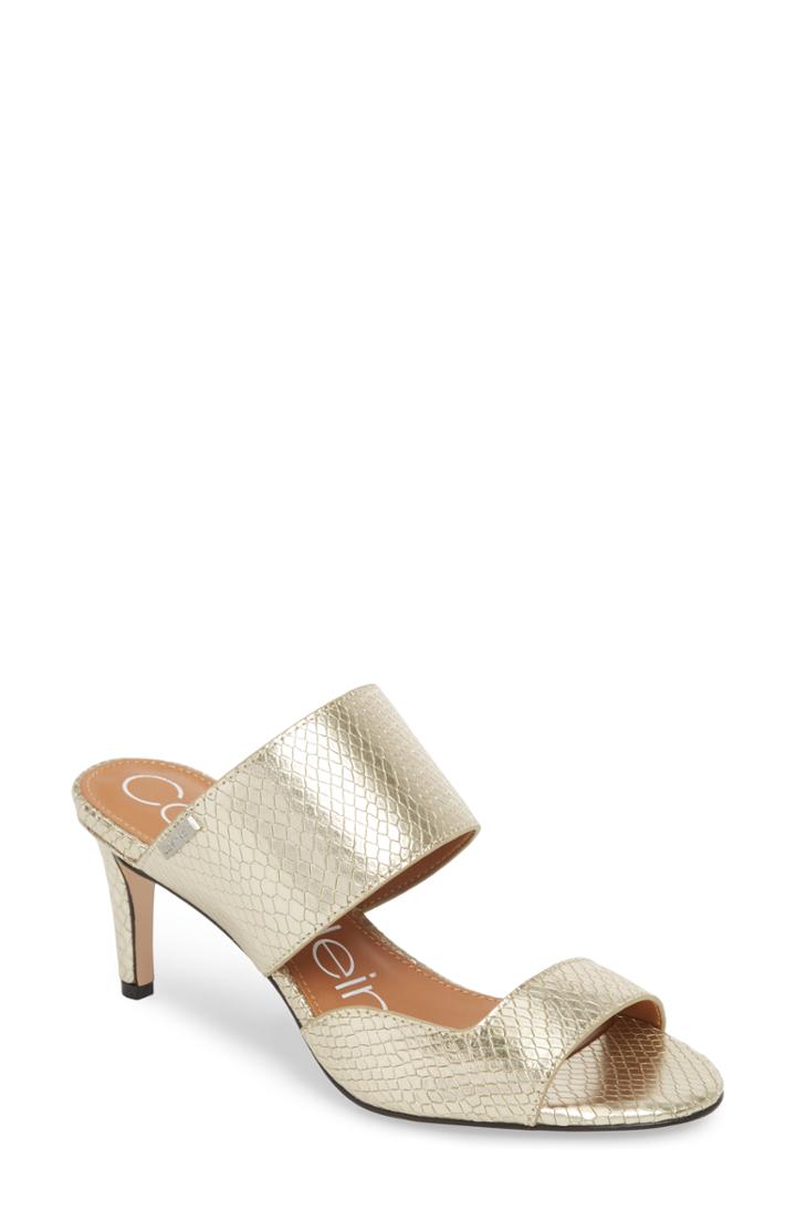 Women's Calvin Klein Clementine Sandal .5 M - Metallic