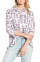 Women's Treasure & Bond Tartan Boyfriend Shirt, Size - White