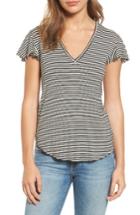 Women's Halogen Flutter Sleeve V-neck Tee - Black