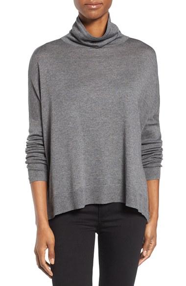 Women's Press Drop Shoulder Turtleneck Top