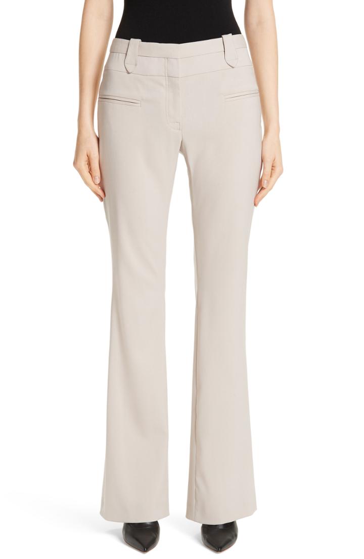 Women's Altuzarra Serge Wide Leg Stretch Wool Pants Us / 34 Fr - Beige