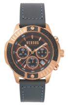 Men's Versus Versace Admiralty Chronograph Leather Strap Watch, 44mm