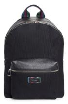 Men's Paul Smith Leather Trim Canvas Backpack - Black