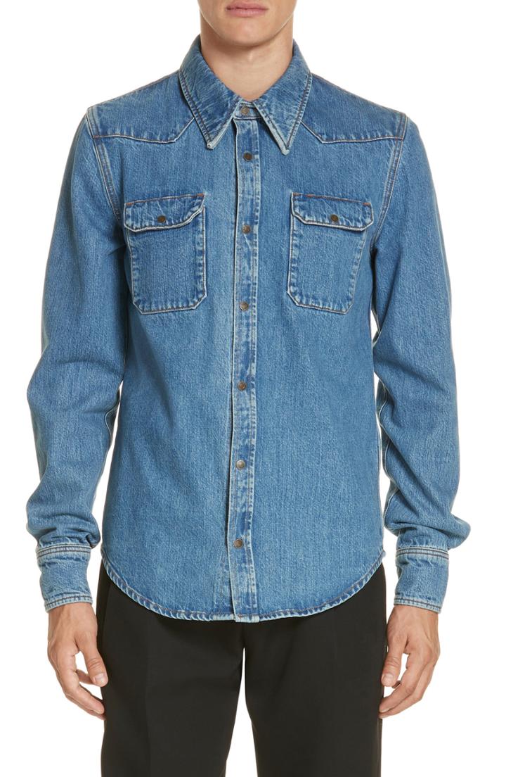 Men's Calvin Klein 205w39nyc Denim Shirt - Blue