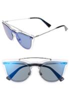 Women's Valentino 48mm Retro Sunglasses - Mirror Blue/ Silver