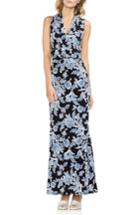 Women's Vince Camuto Woodblock Floral Halter Maxi Dress, Size - Black