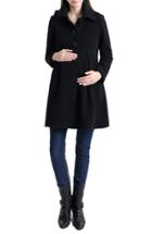 Women's Kimi And Kai Faye Hooded Maternity Peacoat - Black