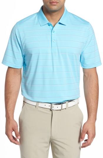 Men's Cutter & Buck Friday Harbor Stripe Polo, Size - Blue/green