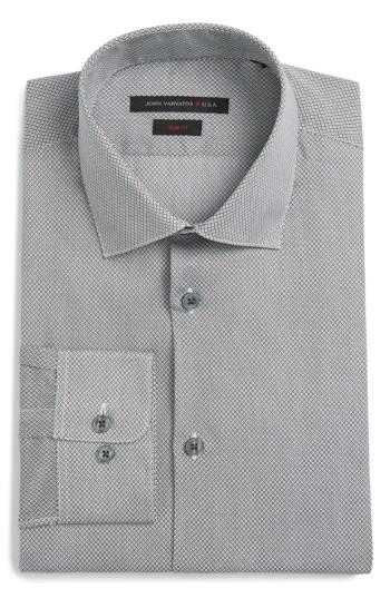 Men's John Varvatos Star Usa Slim Fit Geometric Dress Shirt L - Black
