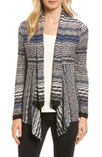 Women's Nic+zoe Shaded Stripe Drape Front Cardigan