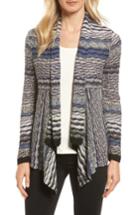 Women's Nic+zoe Shaded Stripe Drape Front Cardigan