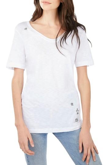 Women's Michael Stars Embroidered U-neck Tee