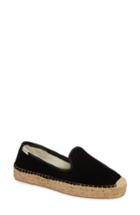 Women's Soludos Platform Smoking Slipper Espadrille M - Black