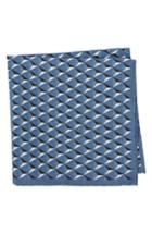 Men's Ted Baker London Geometric Silk Pocket Square, Size - Blue