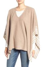 Women's Splendid Stripe Knit Poncho, Size - Beige