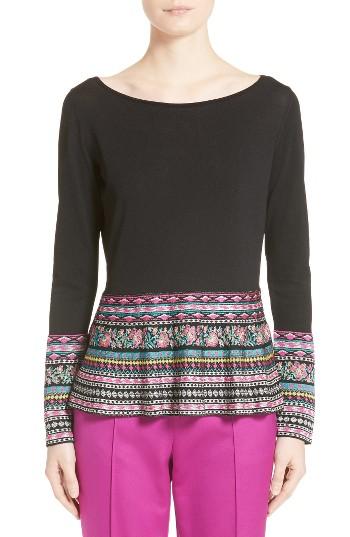 Women's Etro Peplum Sweater Us / 42 It - Black