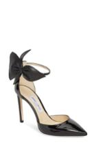 Women's Jimmy Choo Kelley Bow Pointy Toe Pump Us / 34eu - Black