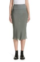 Women's Rick Owens Silk Chiffon Midi Skirt Us / 38 It - Green