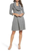 Women's Eliza J Cowl Neck Sweater Dress - Grey