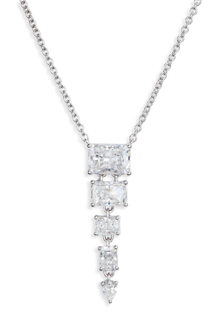 Women's Nadri Baguette Multi Stone Pendant Necklace