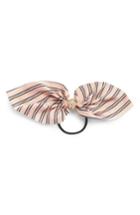Cara Stripe Bow Ponytail Holder, Size - Pink