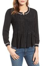 Women's Velvet By Graham & Spencer Pintuck Pleat Blouse - Black