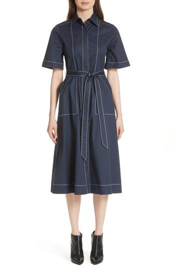 Women's Burberry Carmen Belted Shirtdress Us / 38 It - Blue