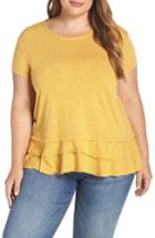 Women's Caslon Tiered Short Sleeve Tee, Size - Yellow