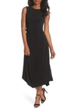 Women's Taylor Dresses Ruched Side Tie Midi Dress - Black