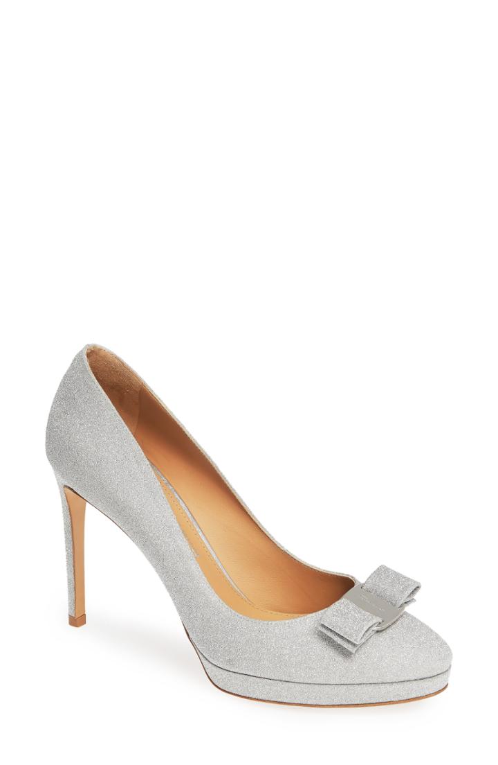 Women's Salvatore Ferragamo Osimoglit Platform Pump B - Metallic