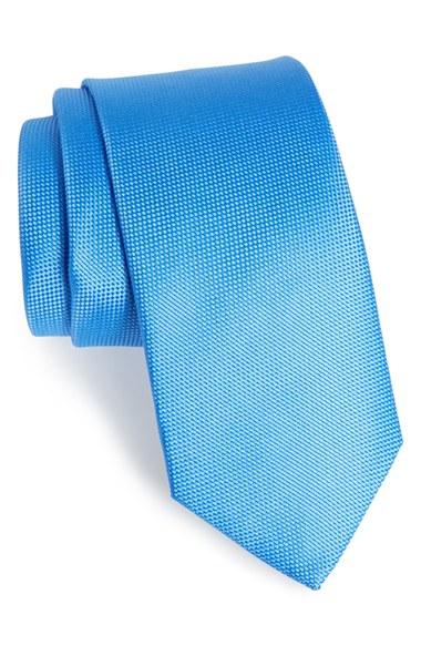 Men's Eton Solid Silk Tie, Size - Blue