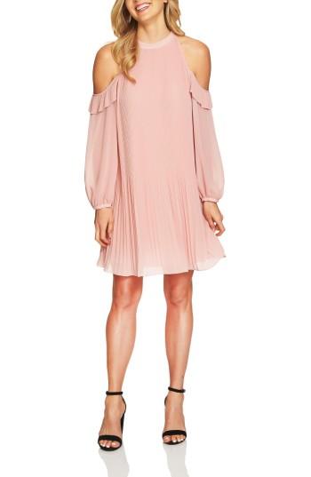 Women's Cece Noelle Cold Shoulder Chiffon Trapeze Dress - Pink
