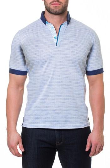 Men's Maceoo Woven Trim Polo (xxl) - Blue