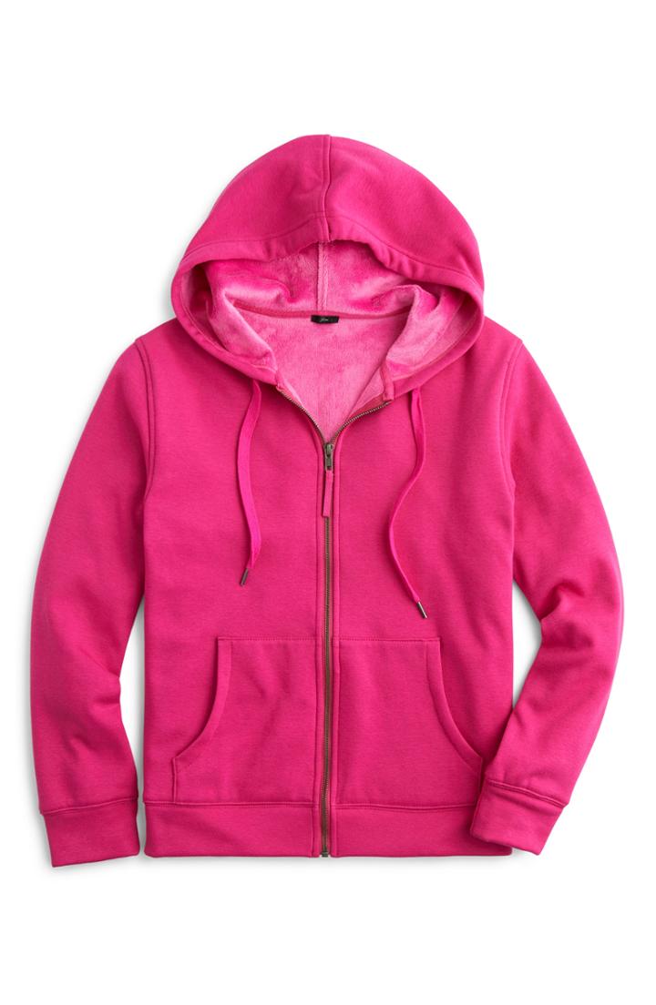 Women's J.crew Velour Lined Hoodie - Red