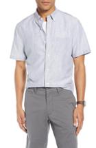 Men's 1901 Pinstripe Slubbed Sport Shirt, Size - Blue