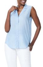 Women's Nydj Side Button Blouse, Size - Blue