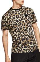 Men's Topman Classic Fit Leopard Print T-shirt - Brown