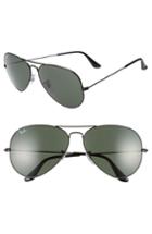 Women's Ray-ban 62mm Aviator Sunglasses - Black/ Green Solid
