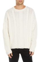 Men's The Kooples Oversize Distressed Wool Blend Sweater - Beige