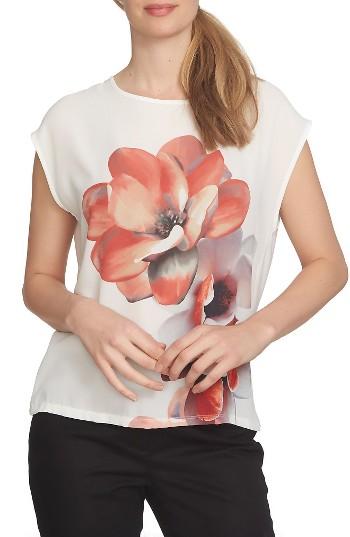 Women's Cece Bloom Mixed Media Tee - White
