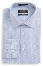 Men's Nordstrom Men's Shop Trim Fit Microcheck Dress Shirt .5 32/33 - Blue