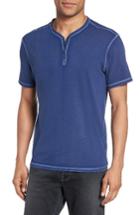 Men's John Varvatos Star Usa Snap Short Sleeve Henley, Size - Blue