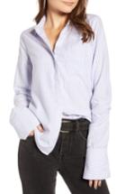Women's Treasure & Bond Oxford Cotton Classic Shirt, Size - Blue