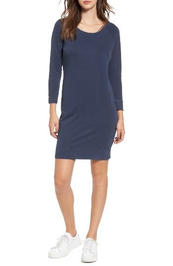 Women's James Perse Raglan Sleeve Sweatshirt Dress - Blue