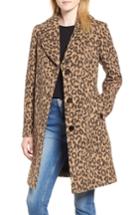 Women's Kate Spade New York Leopard Print Wool Blend Coat - Brown