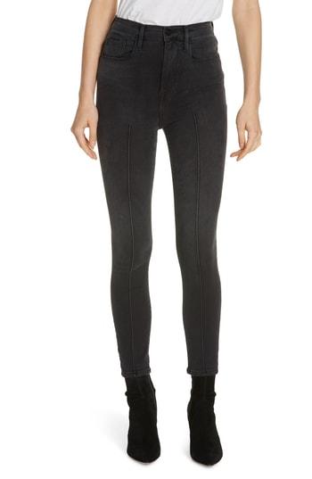 Women's Frame Ali Pintucked High Waist Skinny Crop Cigarette Jeans