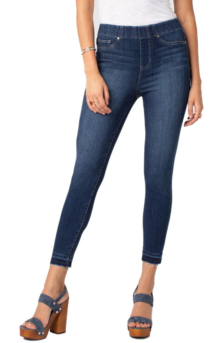 Women's Liverpool Chloe Release Hem Pull-on Skinny Jeans - Blue