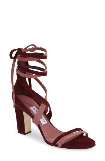 Women's Jimmy Choo Flynn Sandal Us / 35eu - Burgundy